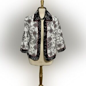 City Girl red, black, & white patterned jacket!